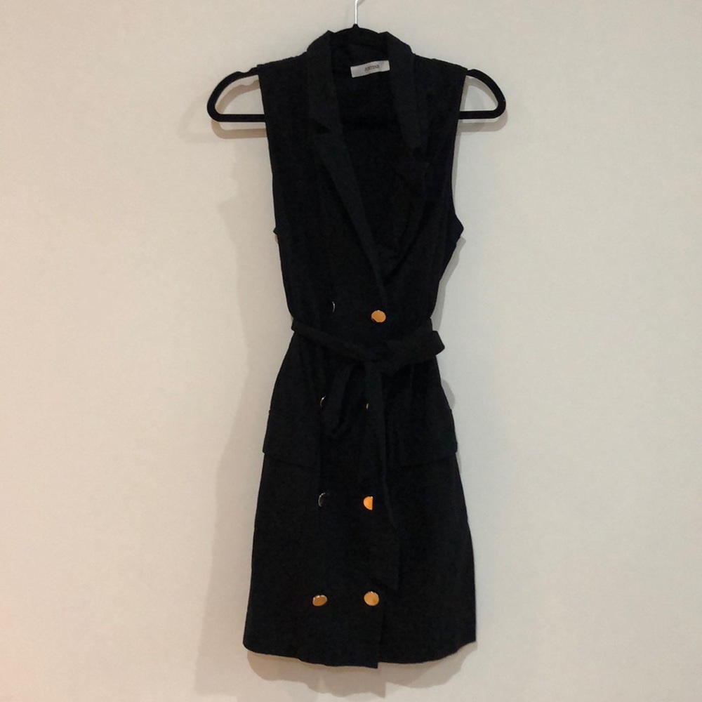 Button down blazer dress with tie